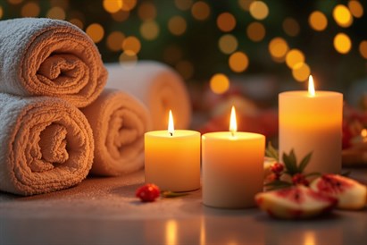 Masaż relaksacyjny rozgrzaną świecą o aromacie pomarańczy