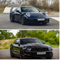 Porsche 911 Carrera 4s vs Ford Mustang Gt po torze w Krakowie