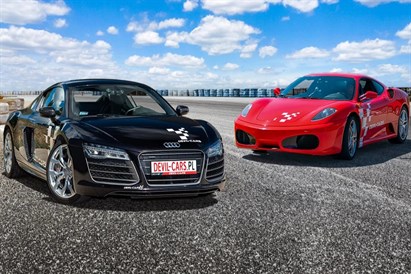 Devil-Cars – pojedynek Ferrari F430 vs Audi R8 na torze w Bednarach
